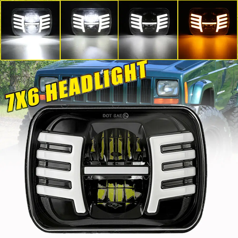 

5x7 7x6 H4 Led Headlight Hi/lo Beam Projector Headlamp 12/24V For Chevy Off-road Trailer for Toyota Pickup/MR2/Nissan 240SX