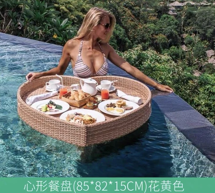 Плавающая тарелка из ротанга 85 мм для уличного дивана отеля спа бассейна