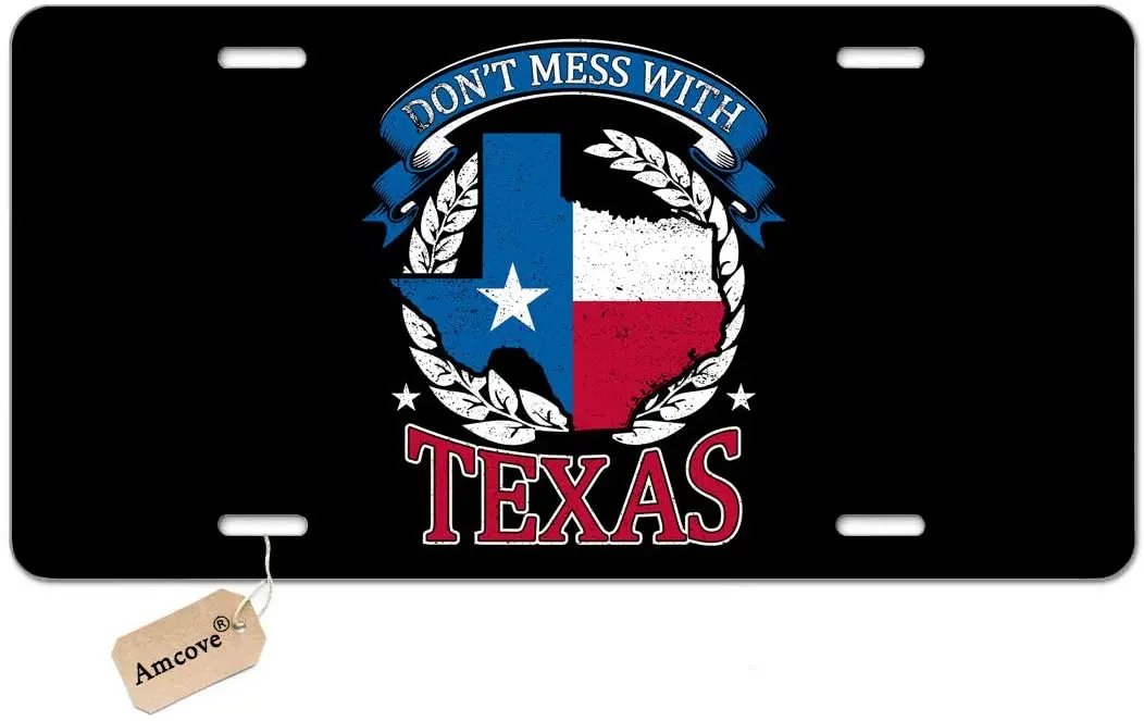 

Amcove Texas License Plate Custom,Don't Mess with Texas Decorative Car Front License Plate,Vanity Tag,Metal Car Plate,Aluminum