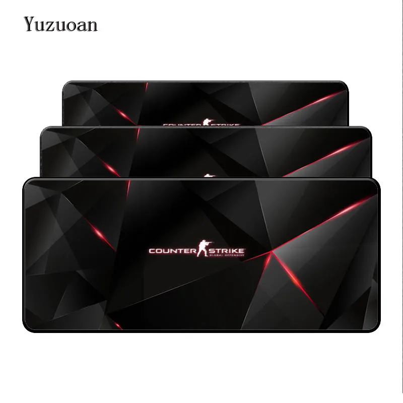 Yuzuoan 900x400 черный Стопорная кромка, контр-Страйк, на резиновой нескользящей подошве; настольный компьютер управления игроки скорость большой коврик для мыши