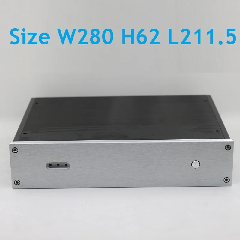 

W280 H62 D211.5 Anodized Aluminum Decoder Case DIY DAC Chassis Enclosure Preamp Amplifier Shell Headphone Hifi Audio PSU Hi End