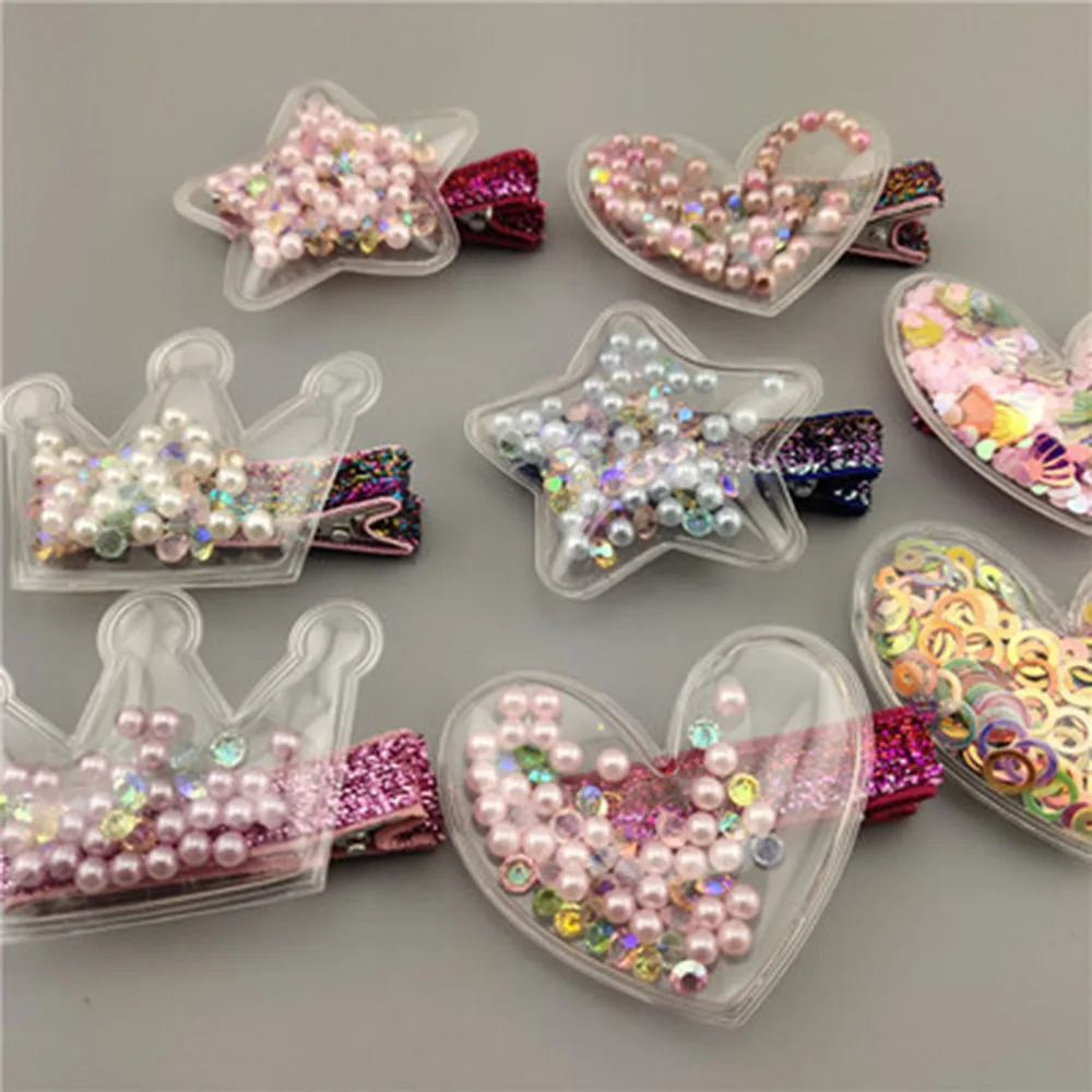 Блестящая Корона со звездами заколки для волос девочек аксессуары мерцающие с