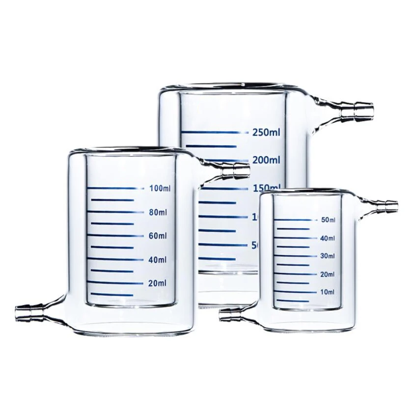 1000ML Double glass cup with scale and thick wall in photocatalytic reactor with jacket beaker