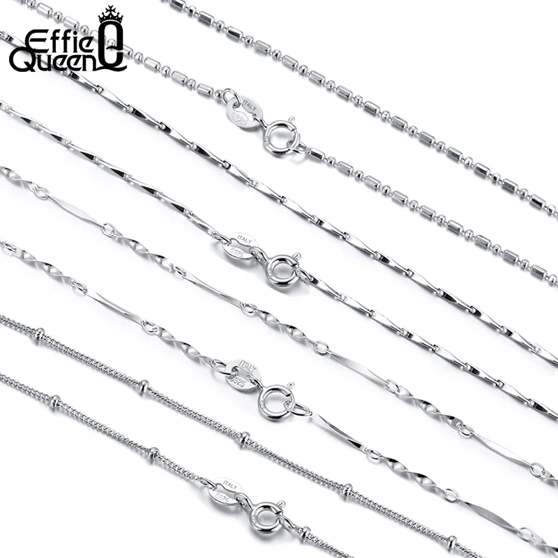 Effie Queen S925 Серебряная Женская боковая цепочка Бамбуковая Сингапур веревка