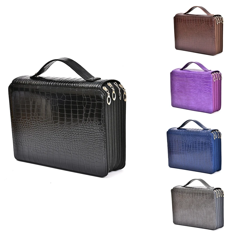 

200 Hole Pu Pencil Bag Student Stationery Bag Art Painting Storage Bag