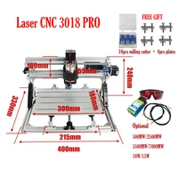 disassembled pack diy mini cnc 3018 pro laser engraving machine with grbl control for pcb milling 500mw 2500mw 5000mw 10w