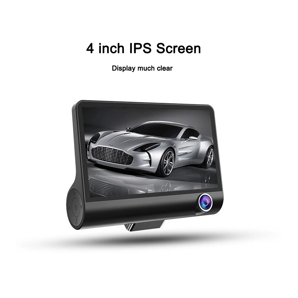 Видеорегистратор 4 дюйма Автомобильный видеорегистратор с тремя объективами FHD