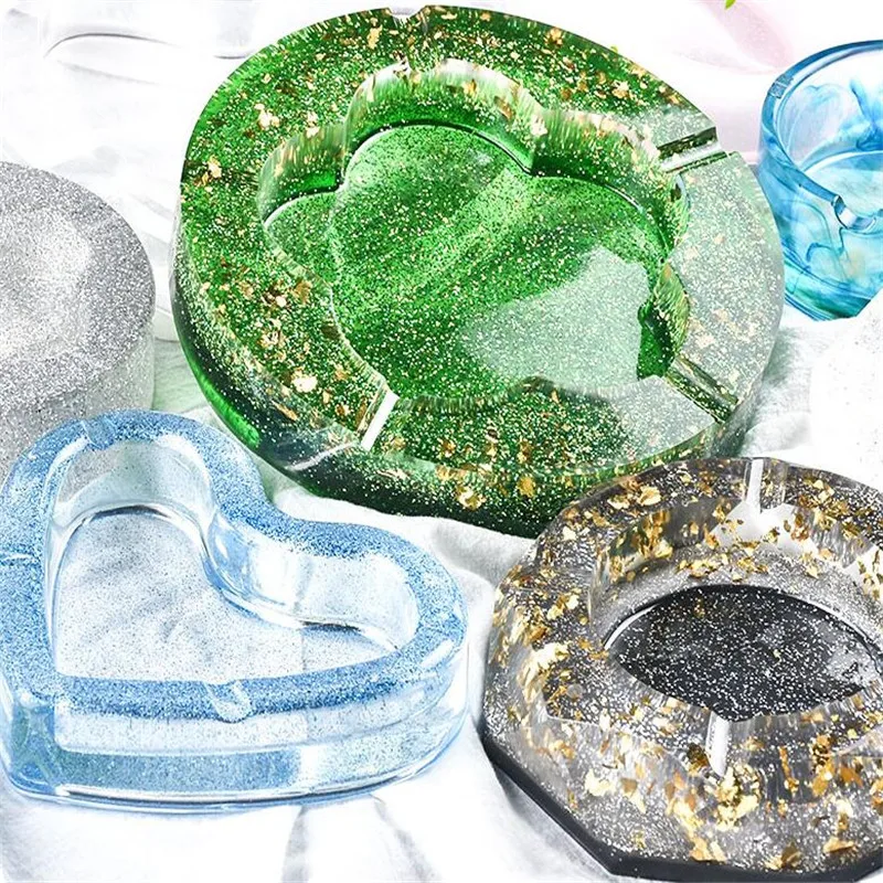 DIY пепельница в форме сердца/цветка силиконовая глина эпоксидная смола форма