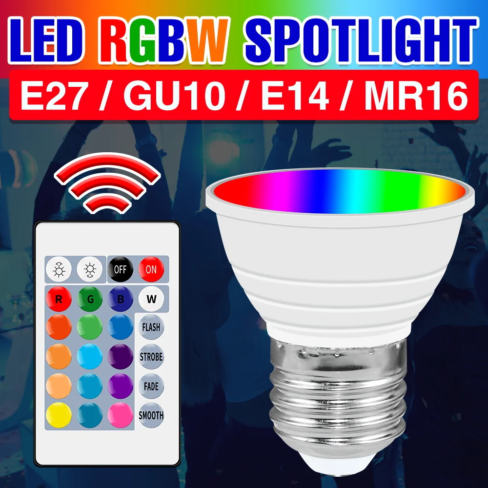 

RGB Bulb LED E27 Smart Control Lamp E14 Spot Light GU10 Magic Bulbs MR16 LED Lampada 15W RGB Dimmable Lamp Home Decor Lighting