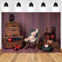 easter guitar suitcase travel books toy doll newborn baby birthday rabbit backdrops for photography photo background photophone