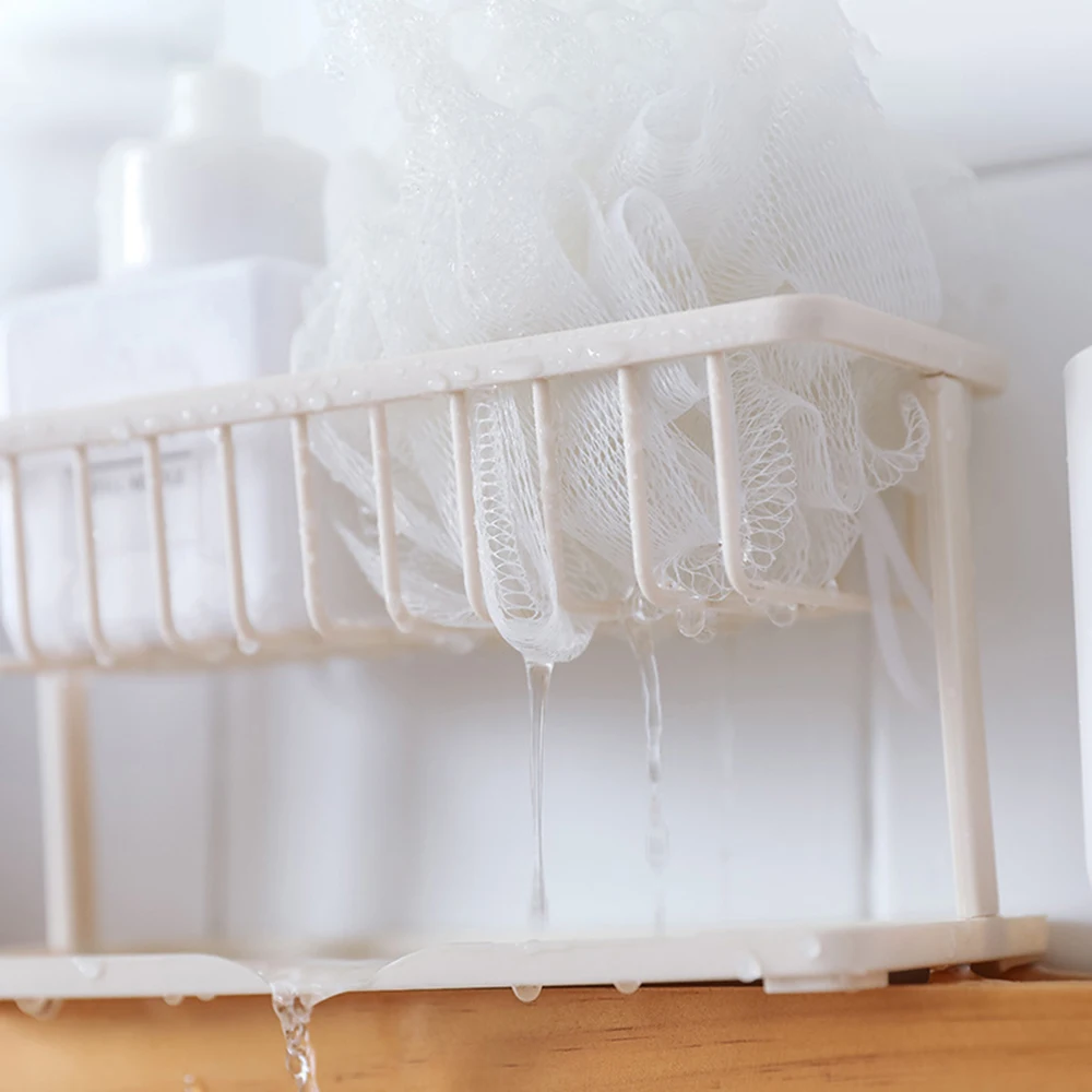 

Kitchen Sponge Storage Rack Sink Cleaning Brush Soap Organizer Towel Bar Drain Tray Towel Hanging Drying Holder Tool Accessories