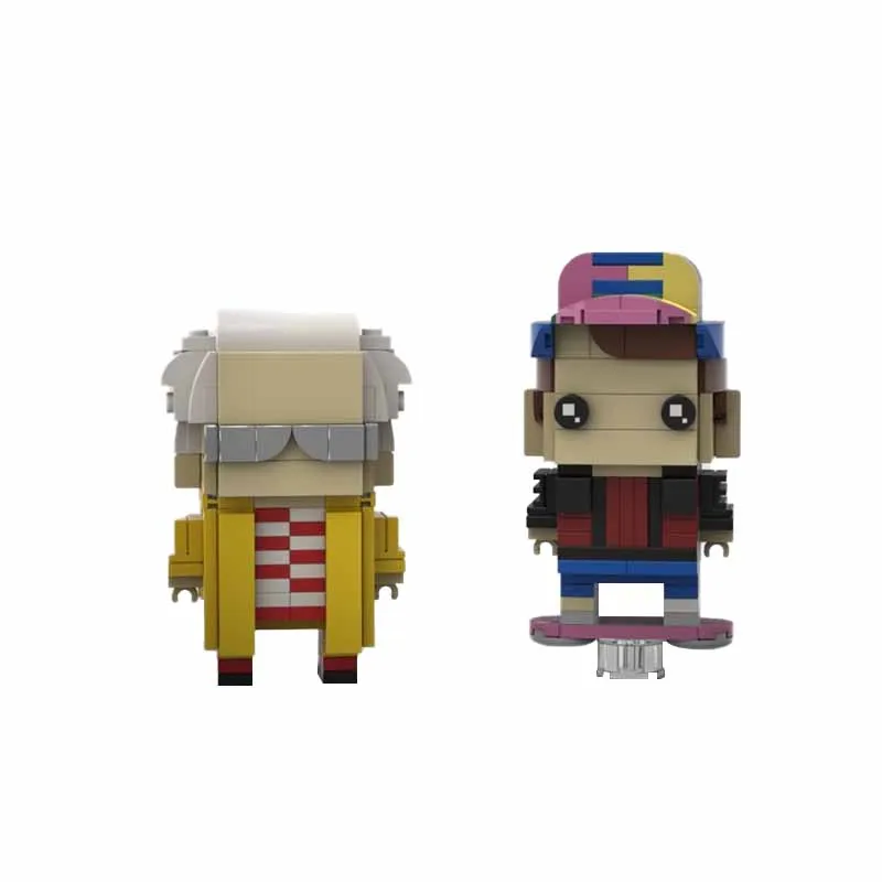 

MOC Back to the Future Brickheadzalss Dr. Brown/Marty McFly Cartoon Character Building Block Toy Children's Birthday Gift