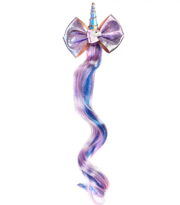 

Christmas Party Favors Girl Rainbow Gilding Bow Hair Clip Horse Wig kids Hairpin Cosplay Toddler Celebration Barrettes