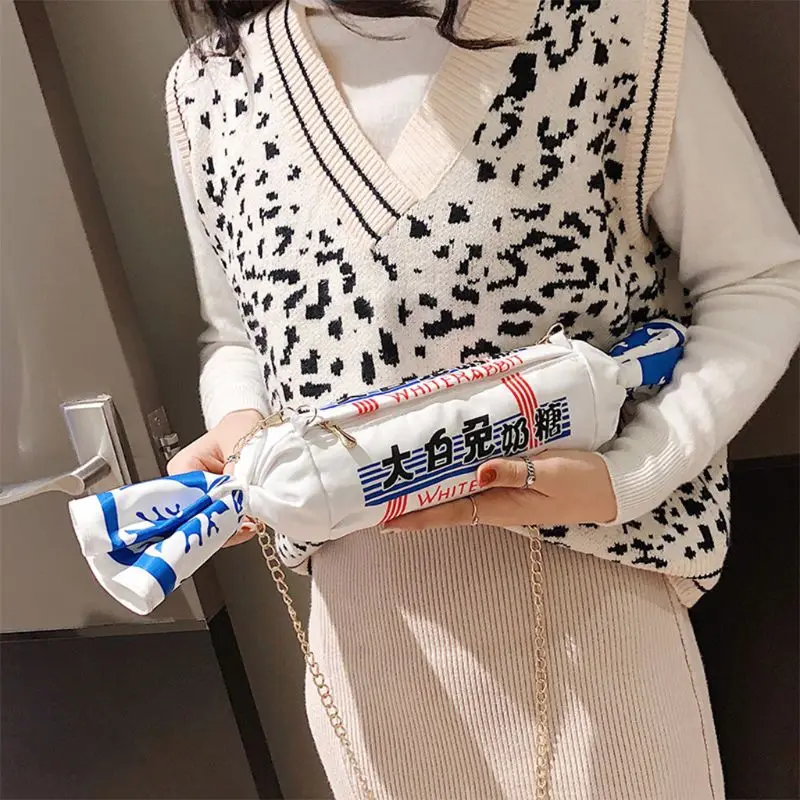 Новинка модная холщовая конфетная сумка с мультяшным Белым Кроликом Женская