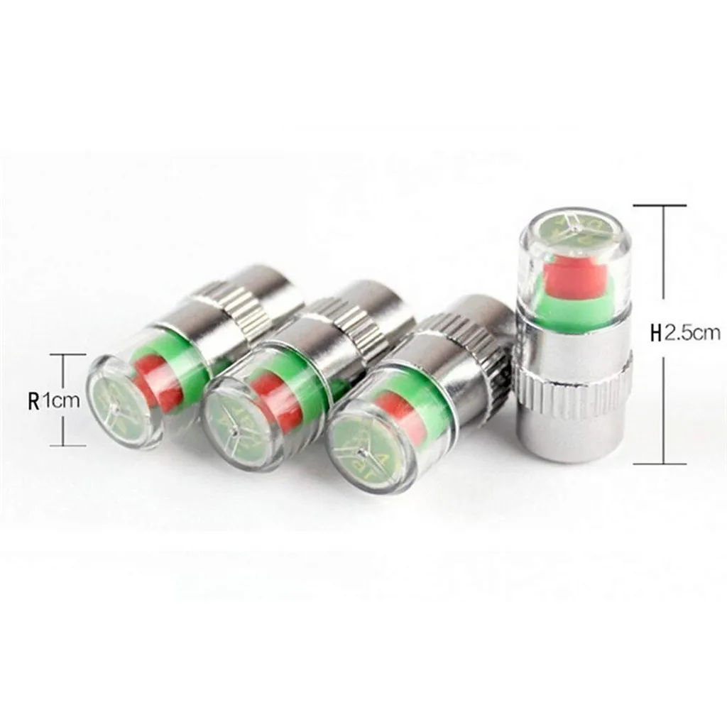 4pc 2.4 Bar Car Tire Valve Cap Pressure Gauge Monitoring Warning Sensor Indicator 3 Color Eye Alert monitoring tire pressure | Автомобили