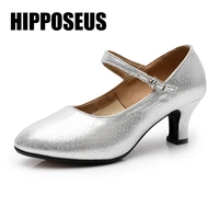 women latin dance shoes modern salsa tango ballroom satinpu rubbersoft sole 3 55 5cm high heels dancing shoes for girls