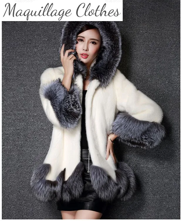 

Женская мода мех на стройные пальто осень/зимние Утепленные Пальто S-4XL размера плюс пальто с искусственным мехом шикарные элегантные белые ...