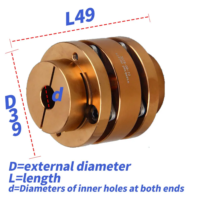 D39L49 гибкий соединительный фланец диафрагмы кардан разъем одиночный вал муфта