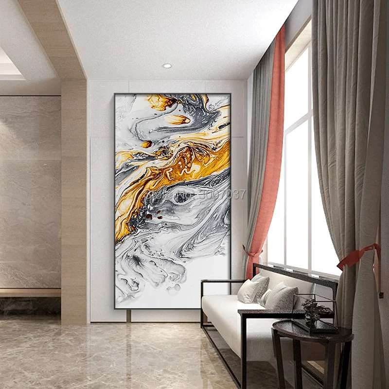 Goede Handgeschilderde Moderne Abstracte Kleur Dye Inkt Splash Olieverfschilderij Wall Art Schilderijen Voor Woonkamer Slaapkamer Gangpad