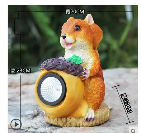 

solar decoration FRP animal sculpture Outdoor squirrel solar lantern Garden meadow sculpture crafts statue home decoration