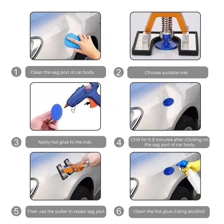 58 шт./компл. набор инструментов для удаления вмятин в автомобиле ремонтный с