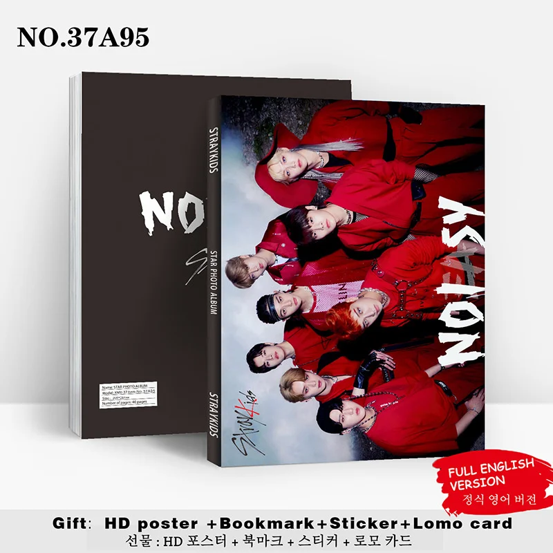 

Kpop Stray Kids NO EASY Photo Album Portrait HD Photo Gallery Straykids 80P Free Sticker Poster Bookmark Collection Card