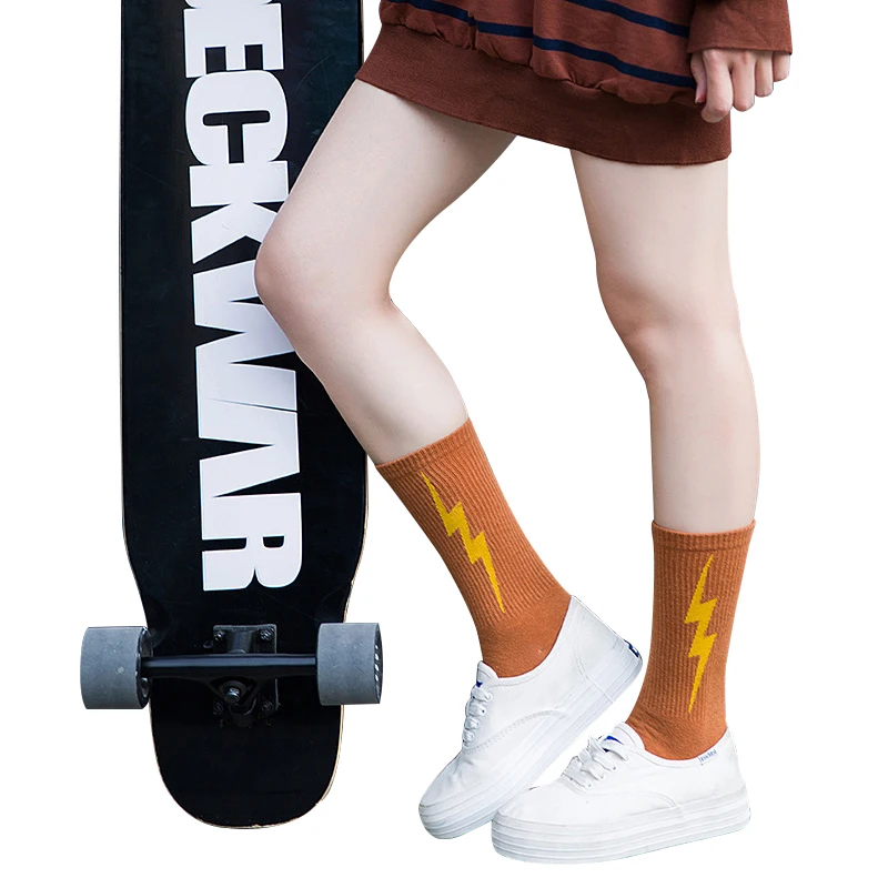 2021 осень зима новый молния значок No для женщин повседневные носки из хлопка Hiphop