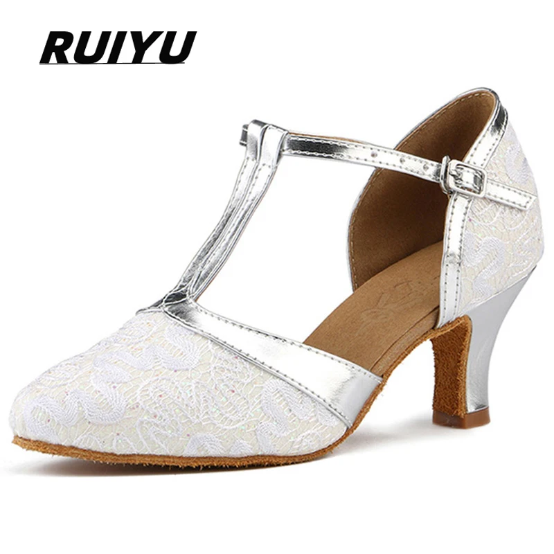 

Latin Dance Shoes Women's Tango Salsa Ballroom Banquet Girls Sports Dance Shoes High Heels Pink White Gold