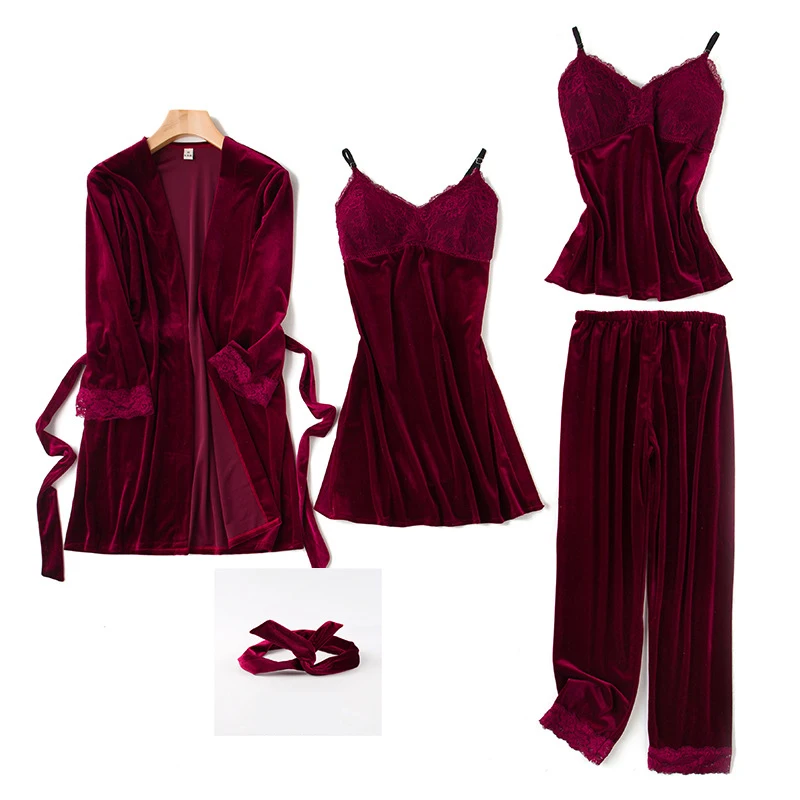 Зимние женские бархатные пижамные комплекты одежда для сна пижама на бретельках