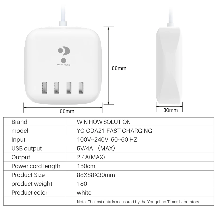 Новое умное 4 usb-порта универсальное телефонное зарядное устройство быстрый адаптер для зарядки настенное настольное зарядное устройство для Xiaomi huawei samsung s10 ipad