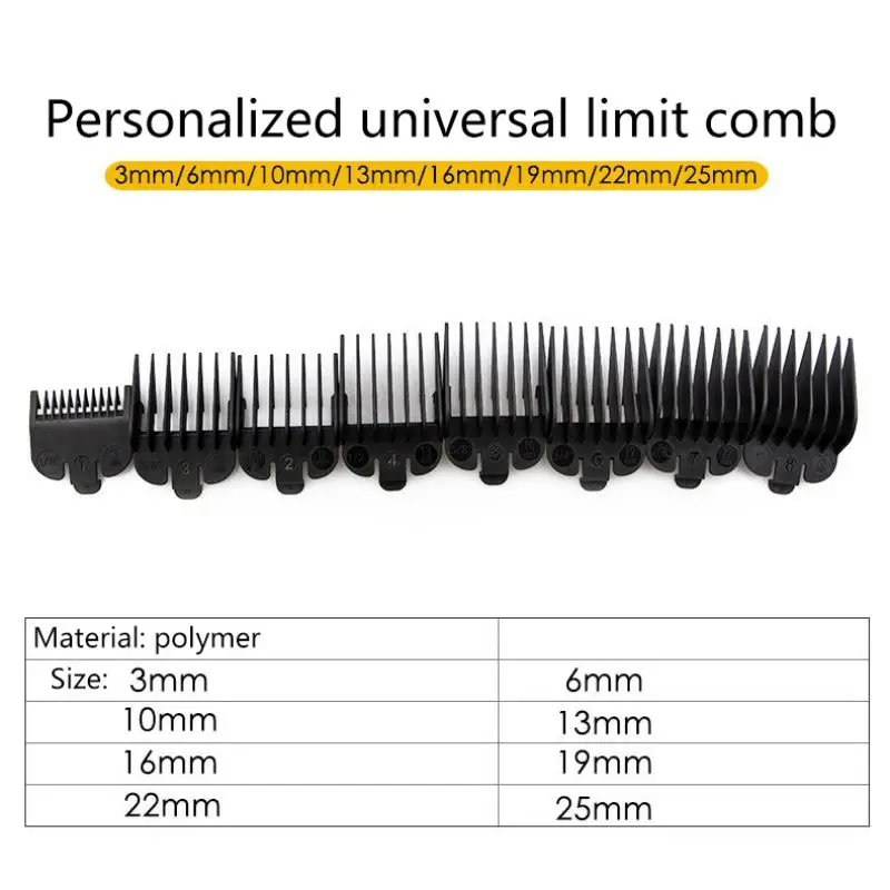 

Caliper Sleeve Limit Comb Hair Clipper Accessories Hair Tools Electric Hair Clipper Special Positioning Comb 8 Piece Set