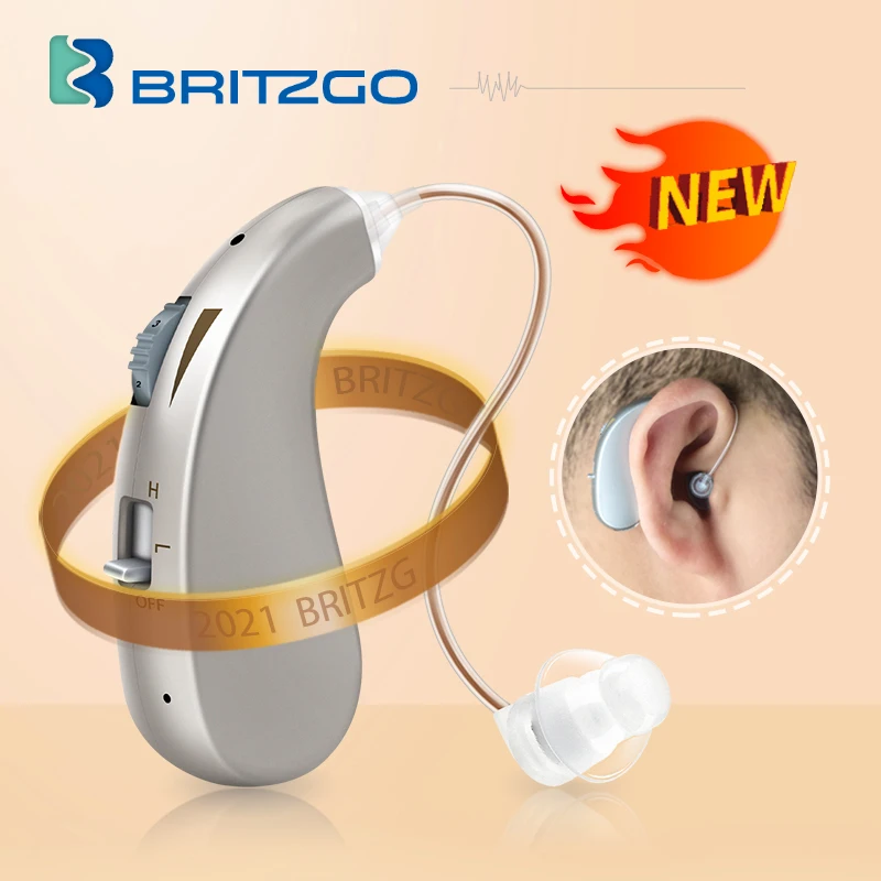 Britzgo USB Charging Deaf Hearing Aid,Mini Digital Wireless Stealth Sound Amplifier, Suitable For The Elderly With Hearing Loss