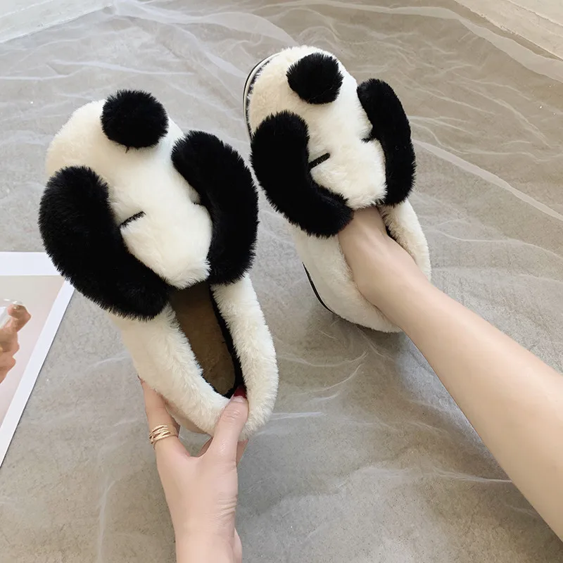 YMECHIC Мода 2019 зимние Для женщин обувь комнатные тапочки Туфли без каблуков