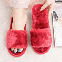 2020 women slippers furry fluffy flat shoes winter home slippers fashion comfortable slip on lazy thick fur slides buty damskie