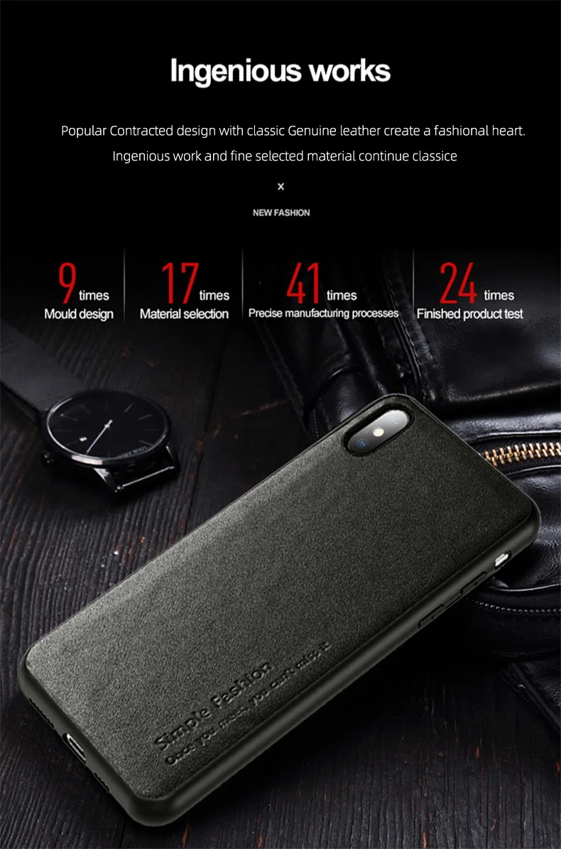 Для iPhone X Xr Xs 11 Pro Max Роскошный чехол из натуральной кожи для iPhone 7 8 Plus анти-осенняя крышка