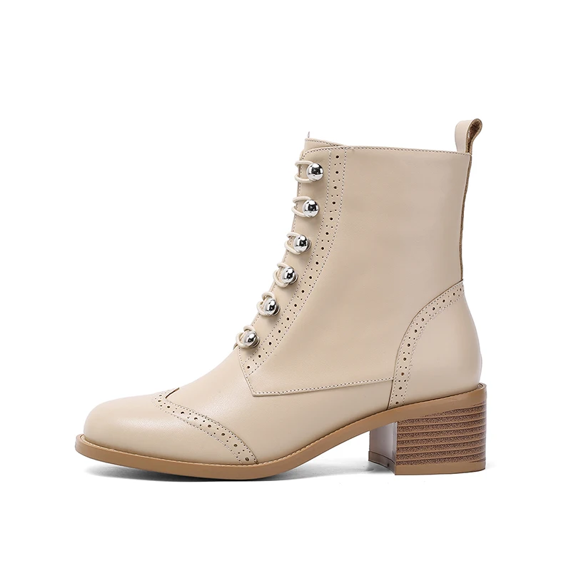 Женские ботильоны из коровьей кожи на высоком каблуке с квадратным носком и