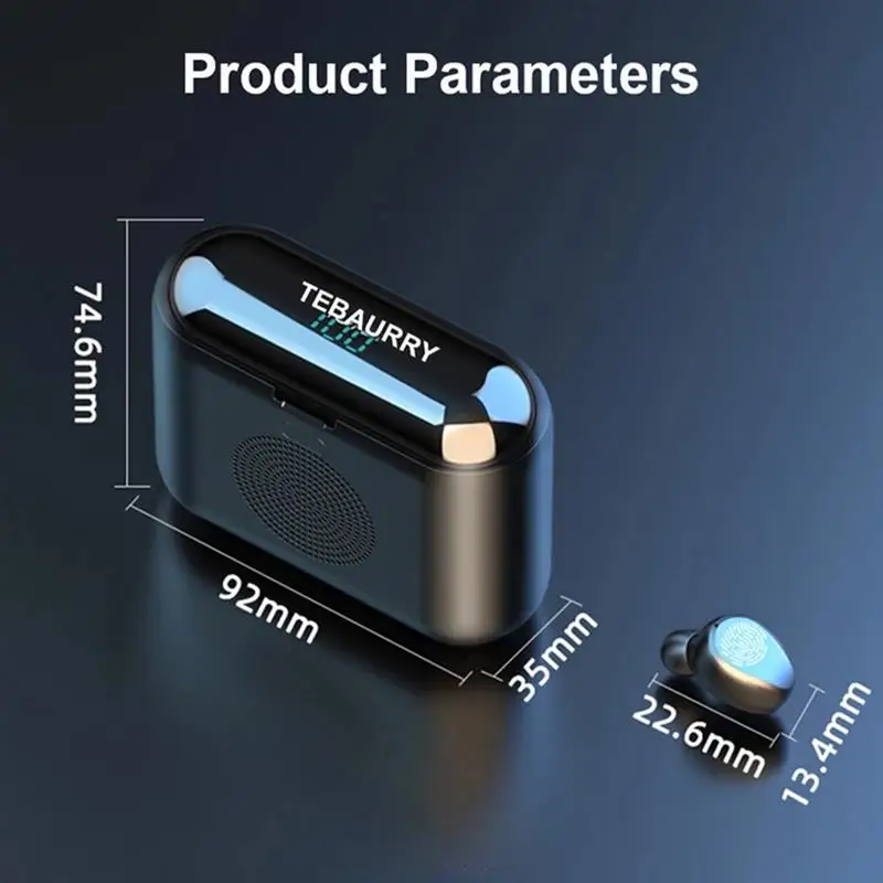 

TWS Wireless Bluetooth Earphone Speaker Set 2 in 1 HD Stereo Wireless Touch Control Mini LED Display Earbuds