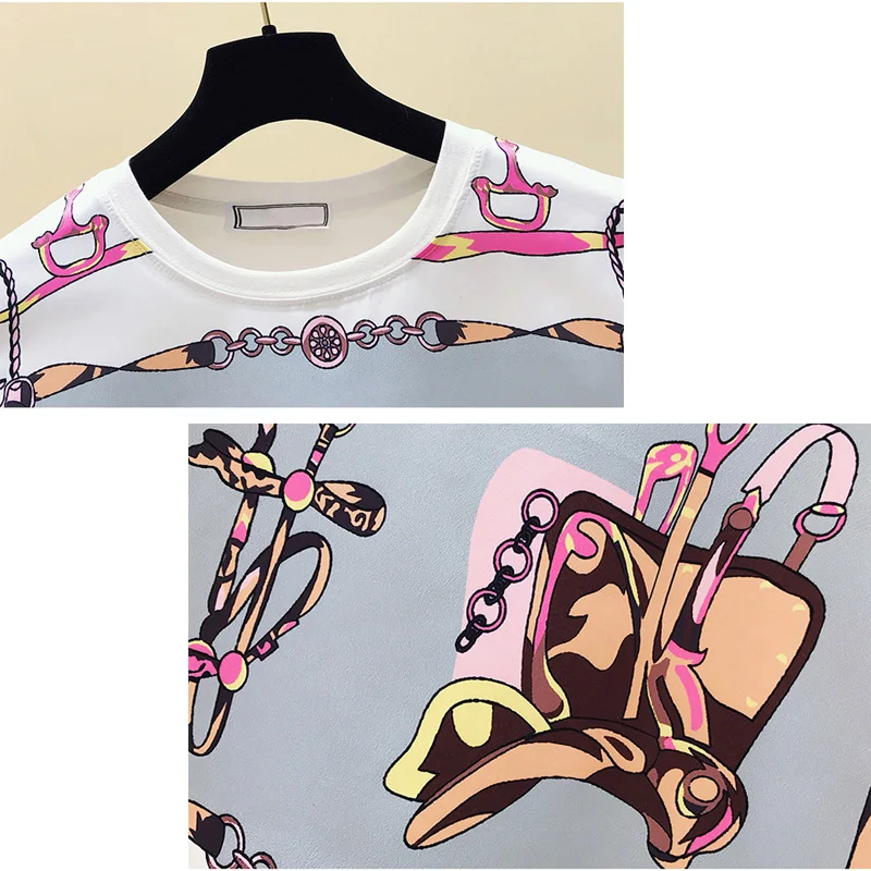 

Plus Size Women T-Shirt 2021 Summer New Short Sleeve Loose Casual Print Tops T-Shirt Fashion O-Neck Female T-Shirt LJ3077