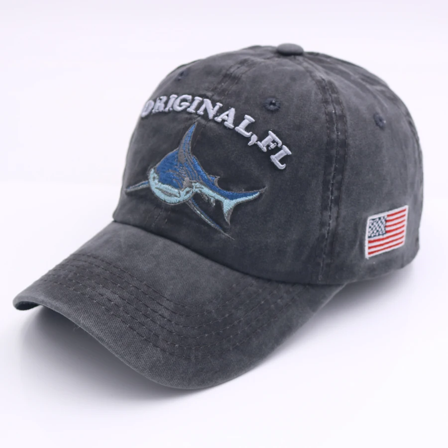 Весенняя бейсболка в стиле хип хоп бейсболки с рисунком акулы из парусины