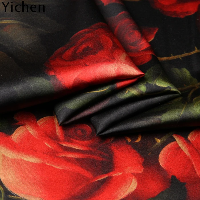 

Ткань Cheongsam Шелковый лютик, эластичный атласный геймпад