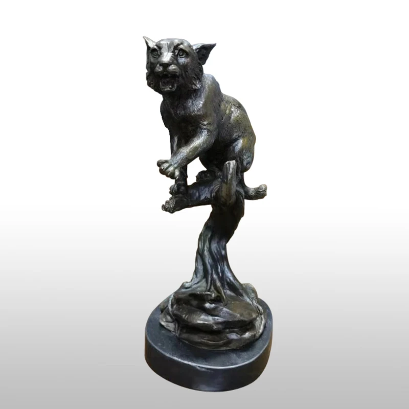Бронзовая статуя кота статуэтка горячего литья Медная скульптура животное