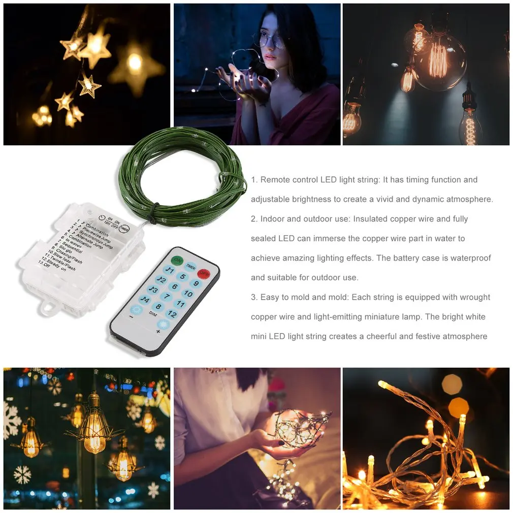 10M 100Led Music String Light Voice Control Copper Wire Multicolor Fairy Holiday Decorative Lamp | Лампы и освещение