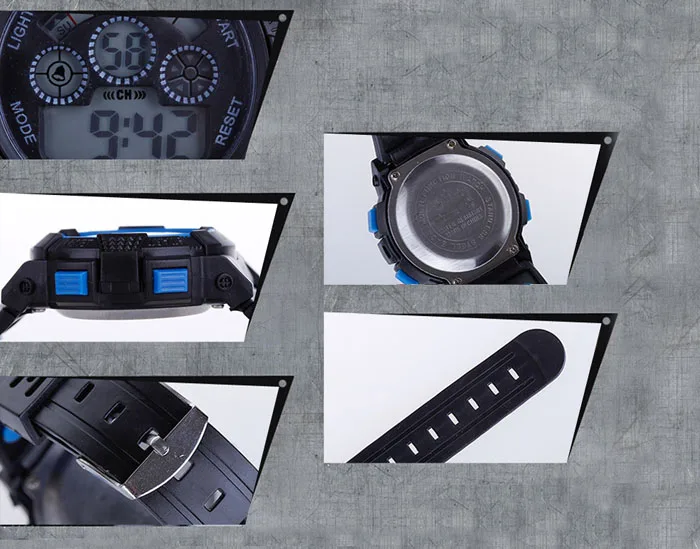 

Men's watches Waterproof Mens Boys Digital Led Quartz Alarm Date Sports Wrist Watch Blue relgio masculino