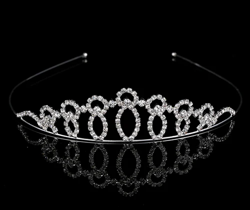 6 TDQUEEN принцесса свадебная диадема цветок девушки горный хрусталь кристалл резинки для волос ребенок девочка день рождения украшения для волос - Окраска металла: 6
