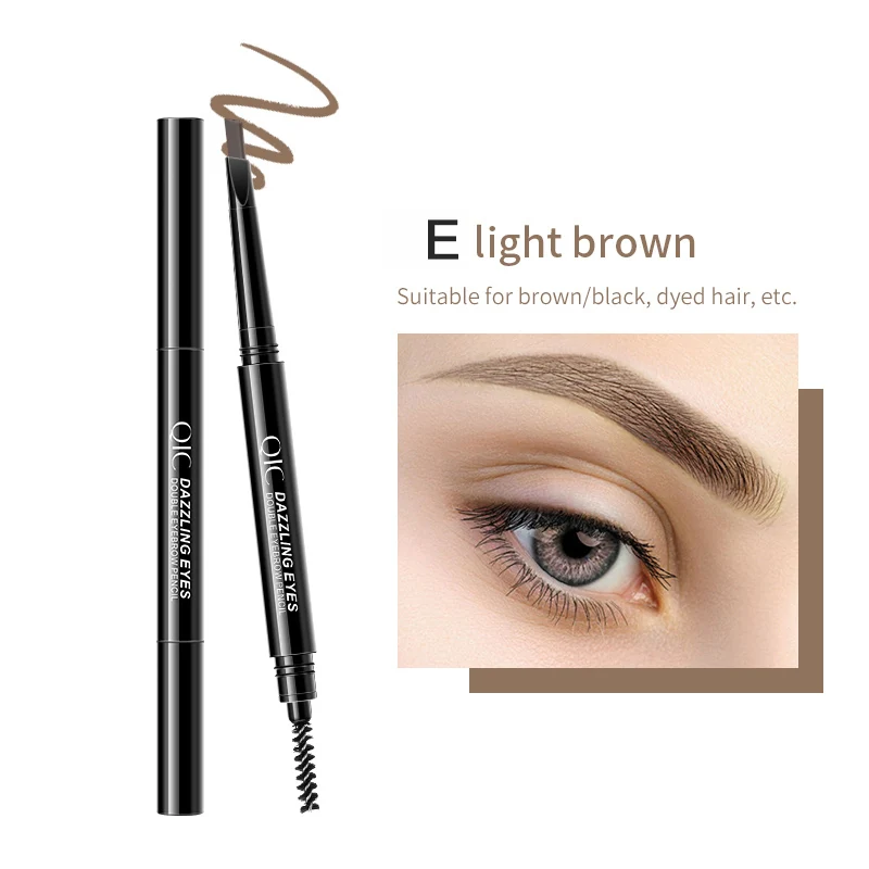 

1PC Eyebrow Pencil Retractable Slant Tip with Brush Double-end Waterproof