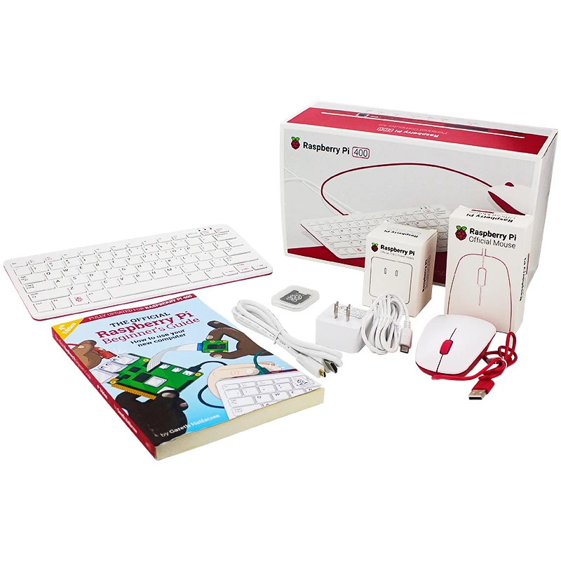 Raspberry Pi 400 Computer 4GB RAM 1.8GB Cortex A72 CPU Compact Keyboard Built-in Official Mouse Power Supply SD Card User Guide |