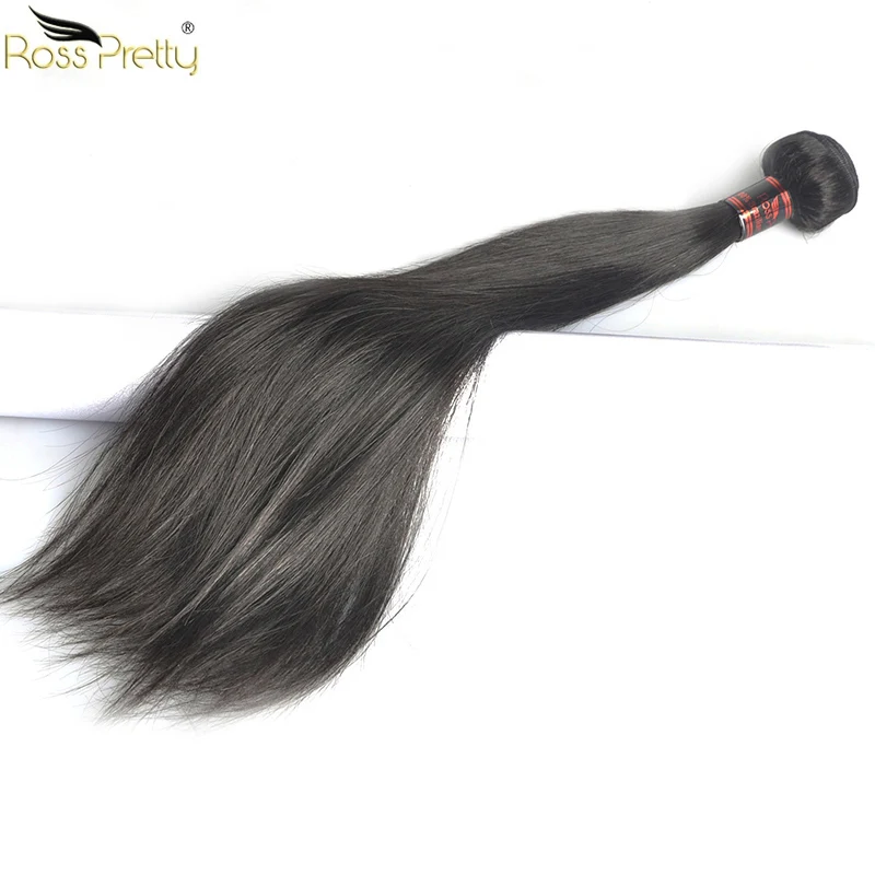 Длинные волосы 8 дюймов до 36 дюймов Ross Pretty Remy бразильские прямые волосы пряди человеческих волос Плетение пучок натуральный цвет черный
