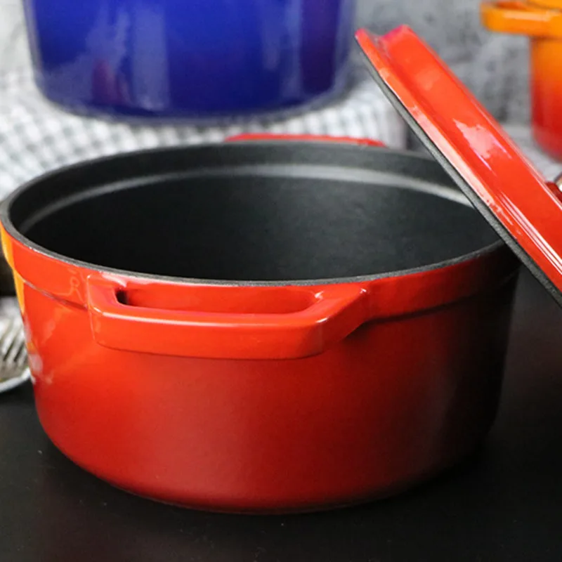 

With Thick Cast Iron Pan Manual Cast Iron Pan Soup Pot Stew Uncoated Titanium Soup Stewing Cooking Pot Induction Cooker