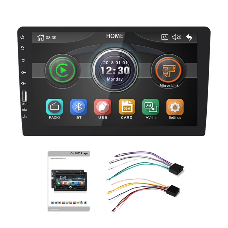 

9 Inch 1Din Car MP5 Player Contact Sn FM Radio Bluetooth USB AUX Mirror Link