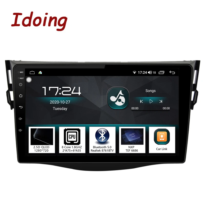 Idoing 9 &quot2.5D QLED 4G + 64G Автомобильный Android Радио мультимедийный плеер для Toyota RAV4 2007 2011